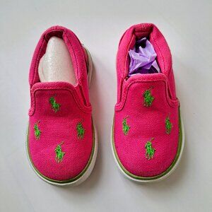 Polo Ralph Lauren girls' Bal Harbour Repeat slip-ons size 5 sneakers